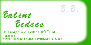 balint bedecs business card